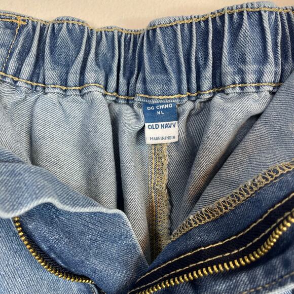 Old Navy OG Chino High Rise Utility Slouchy Ankle Denim Jeans Elastic Waist XL - Picture 11 of 13